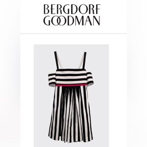 HELENA Girl's Black & White Striped Off-the-Shoulder Dress - Size 14 (NTW)